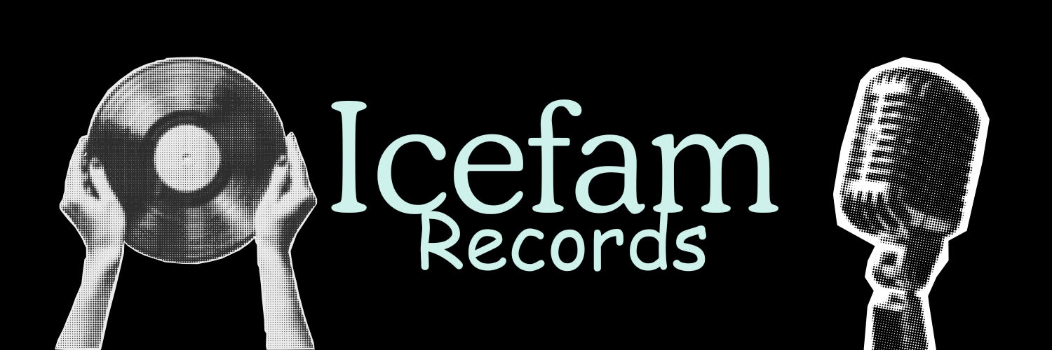 Icefam Records vinyl and microphone