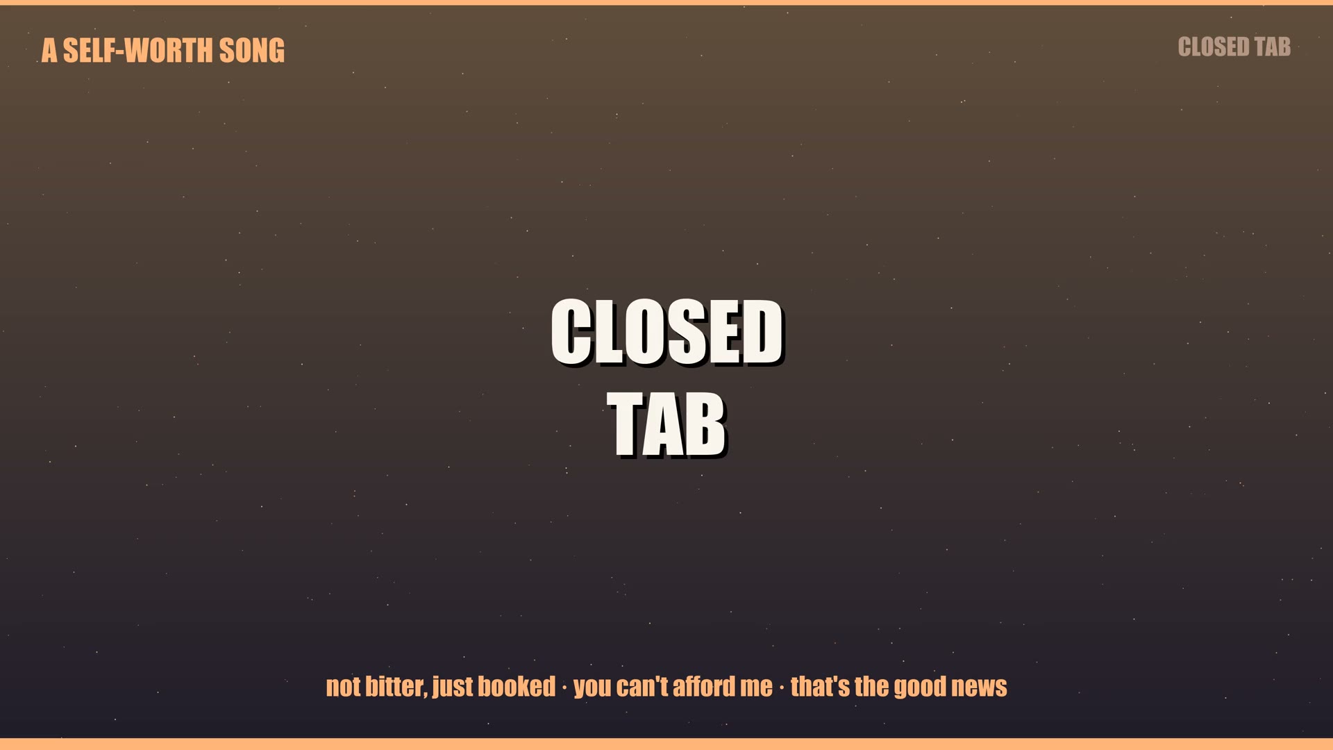 CLOSED TAB official video poster