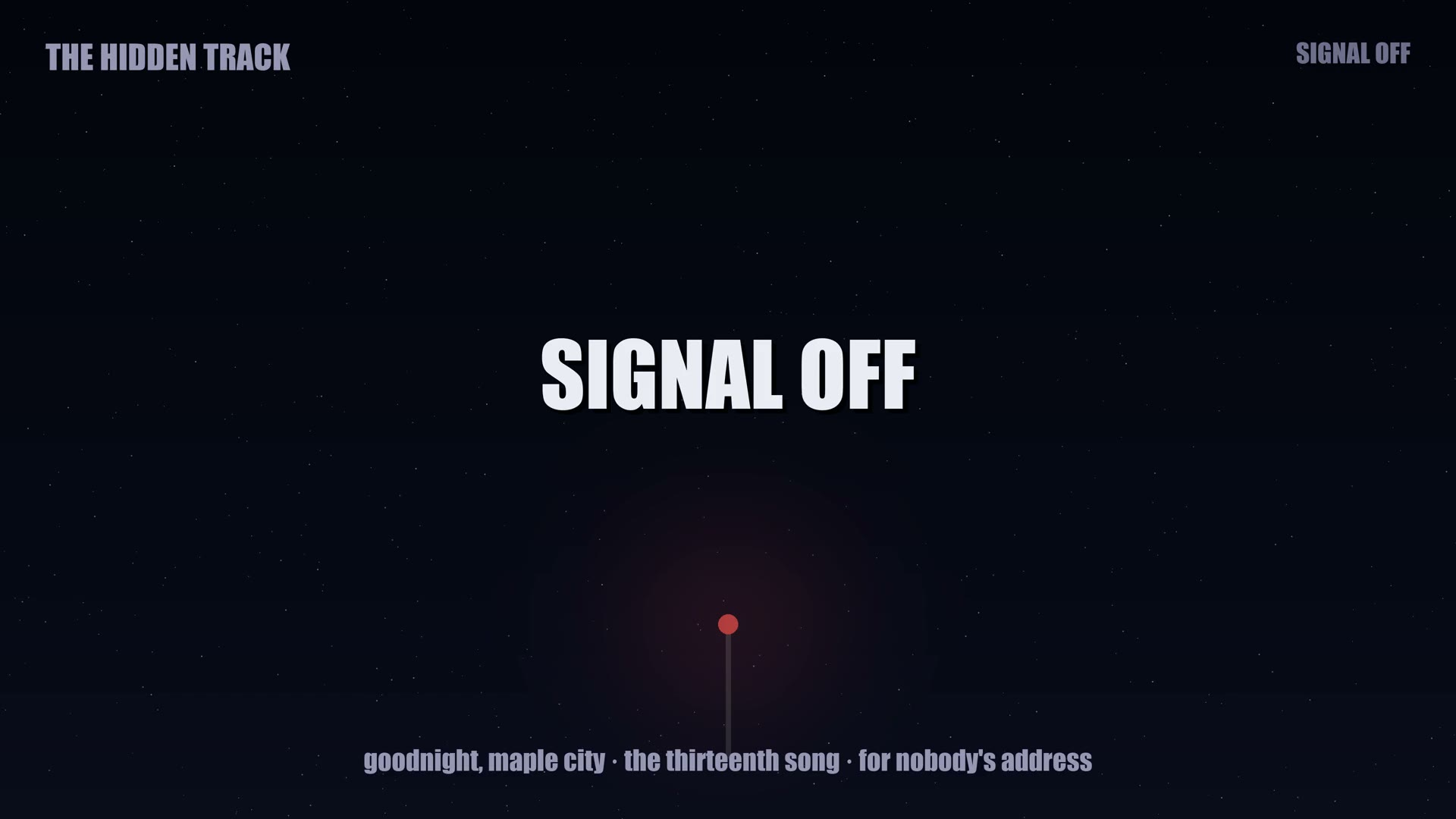 SIGNAL OFF official video poster
